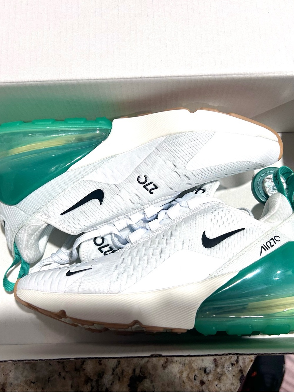 Nike Air Max 270 Women's White Summit Stadium Green Black